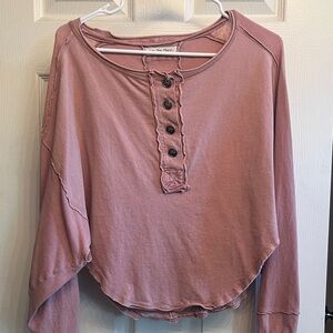 Free people distressed Henley